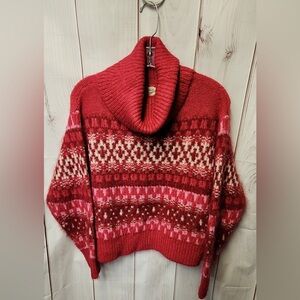 Universal Thread Women's Size Small Sweater Turtleneck Pullover Pink Jacquard